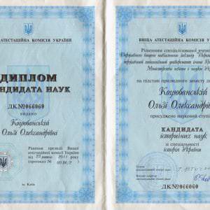 Диплом - Коцюбанська Ольга Олександрівна, викладач ZNOGRANT