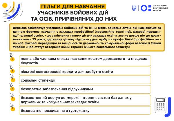Пільги при навчанні для учасників бойових дій