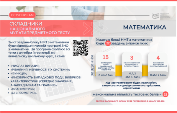 Типи завдань на НМТ з математики